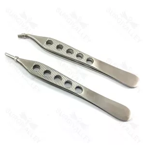 Adson Brown Tissue Forceps 12 cm 7 X 7 Teeth Straight & Curved Veterinary Forceps – surgivalley (SV-10-2326)
