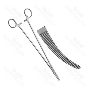 Bridge Delicate Hemostatic Forceps Straight Curved Serrated Jaws 27.3cm – surgivalley (SV-10-2338)