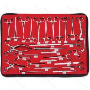 Veterinary Tech Surgical Instrument Kit Rochester Ochsner Forceps Lister Bandage Scissor Backhaus Towel Clamps – surgivalley (SV-98-926)